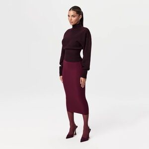 American Apparel Burgundy Pencil Skirt